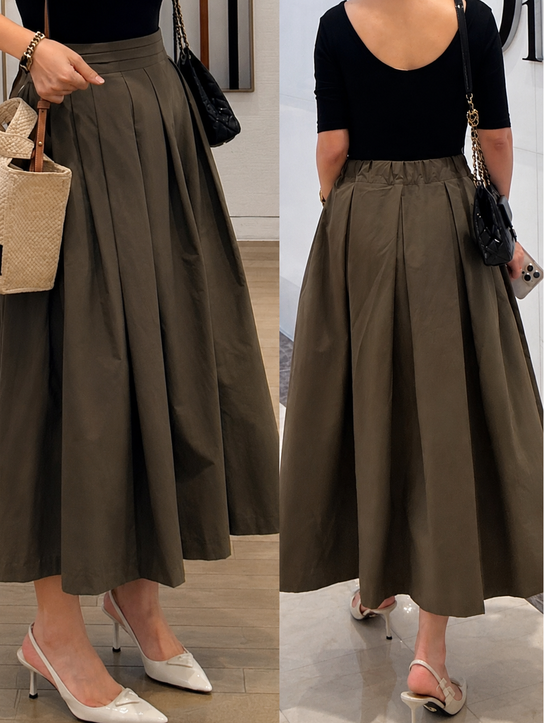 Maxi Pleated Long Skirt