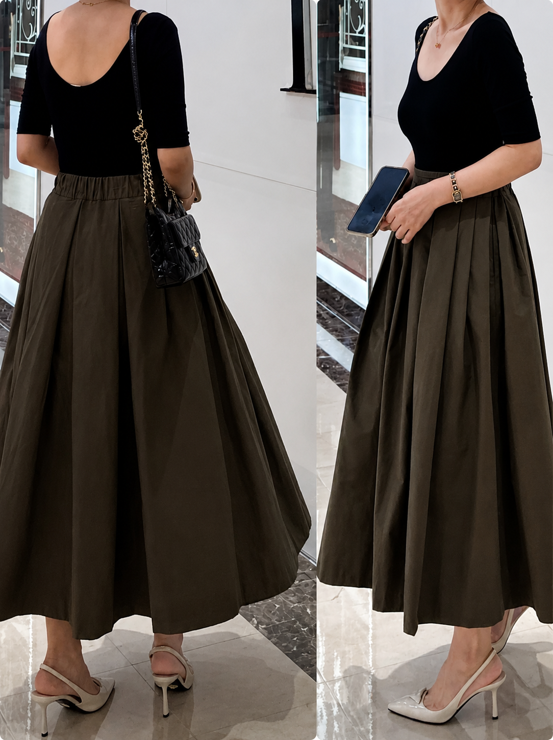 Maxi Pleated Long Skirt