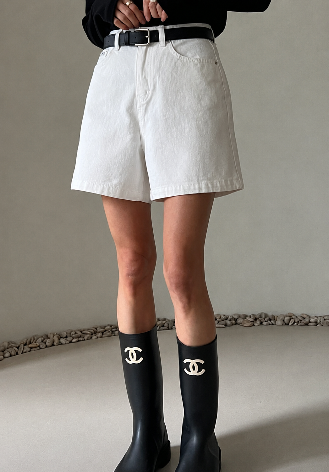 Structured Wide-Leg Cotton Shorts