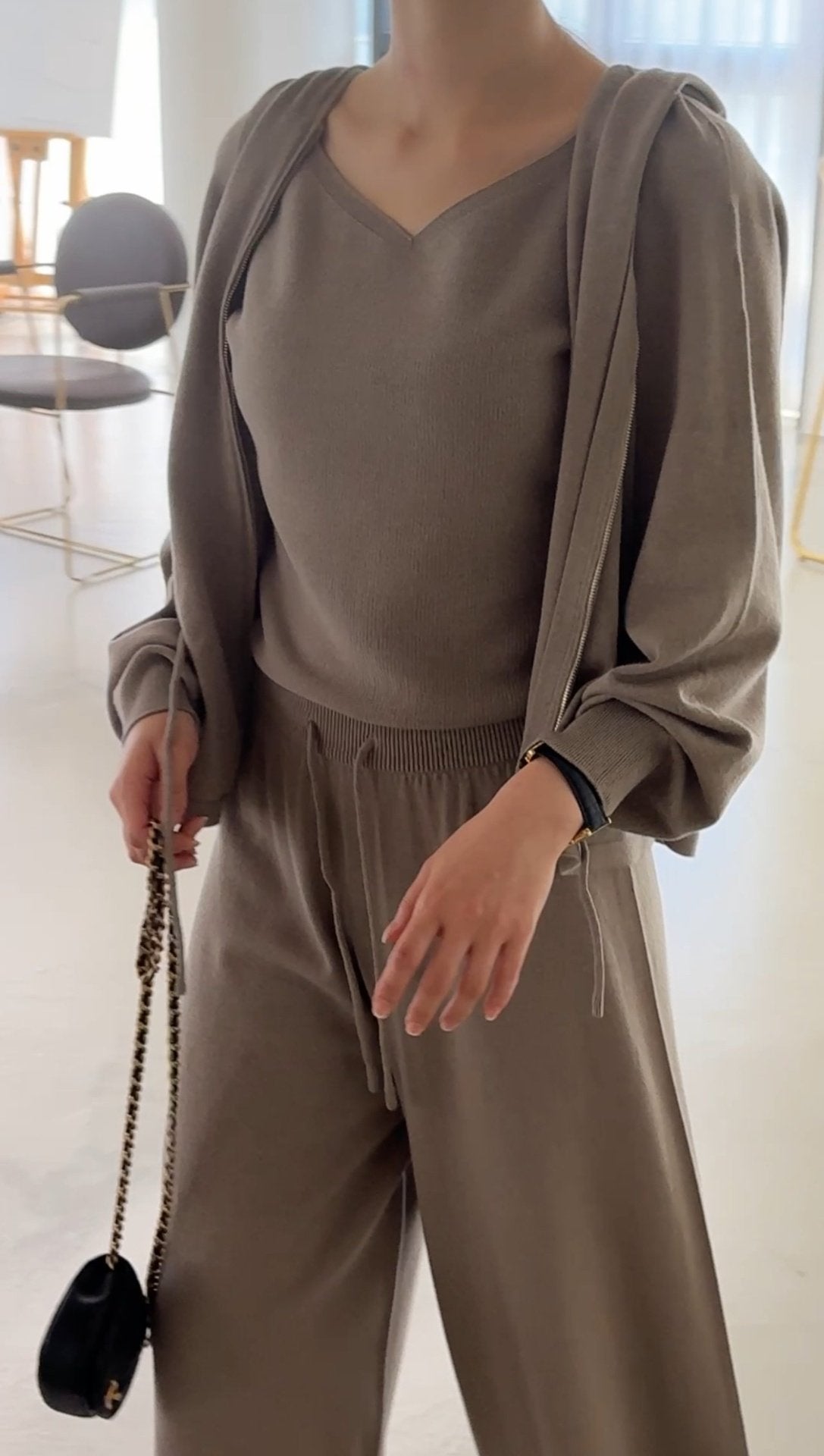 Premium Wool-Cotton Artisan Set-up - Mocha Mousse