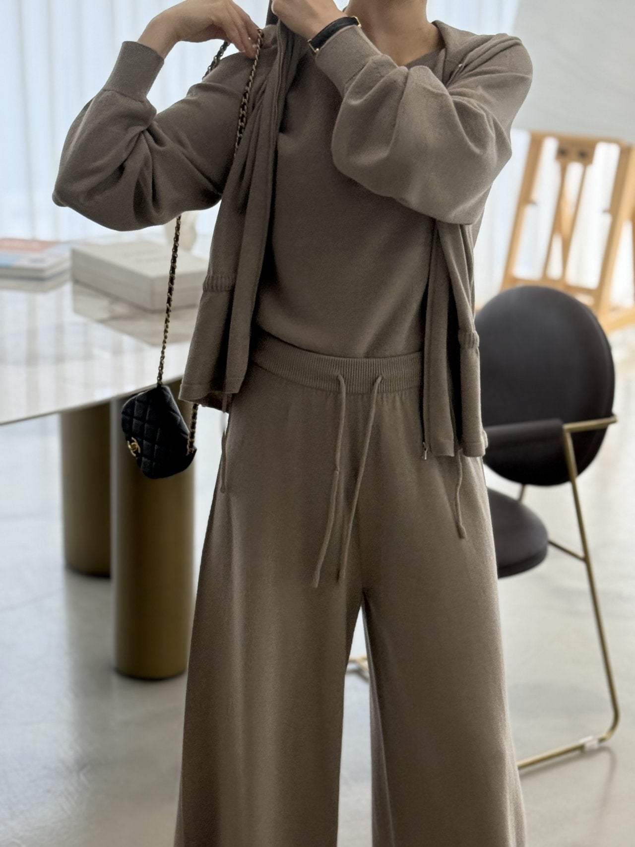 Premium Wool-Cotton Artisan Set-up - Mocha Mousse