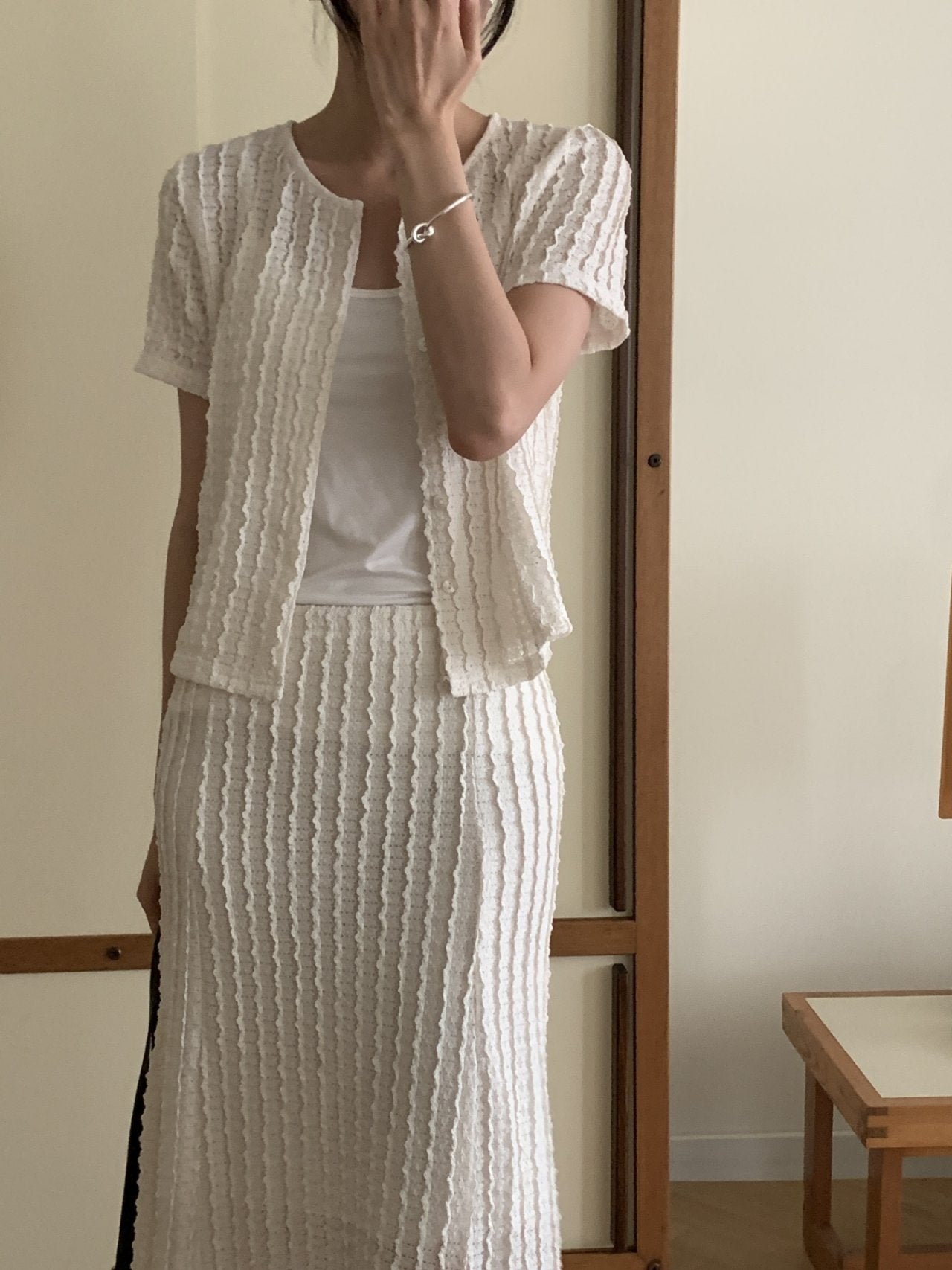 Wave Mermaid Cardigan & Skirt Set