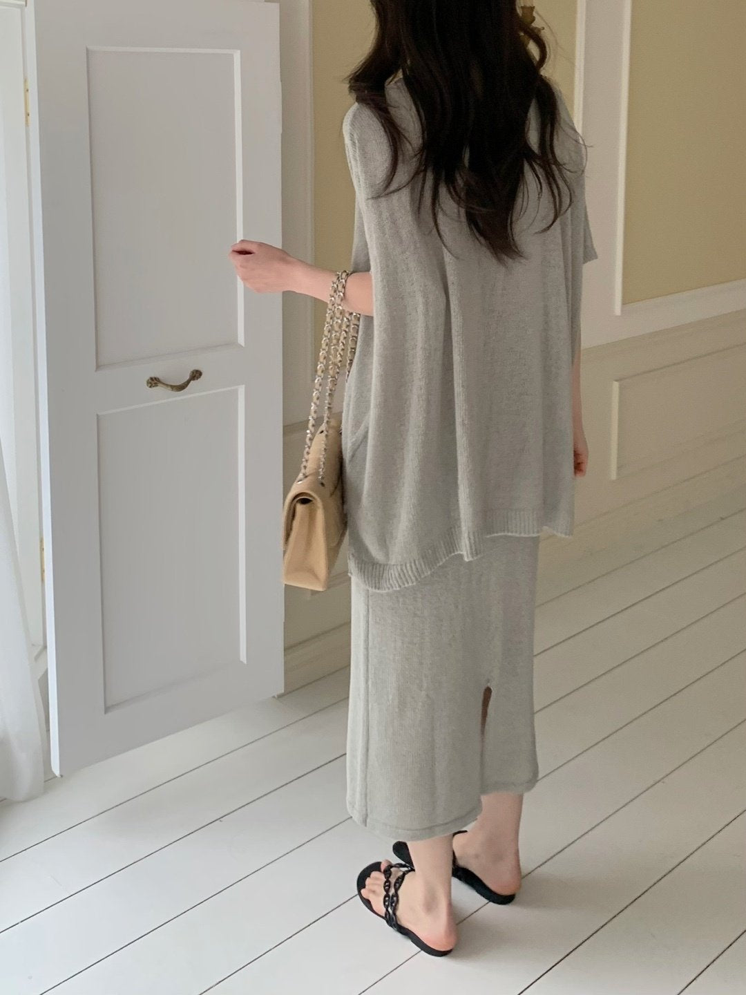 Luxe Marbouclé Linen Blend Two-Piece Set