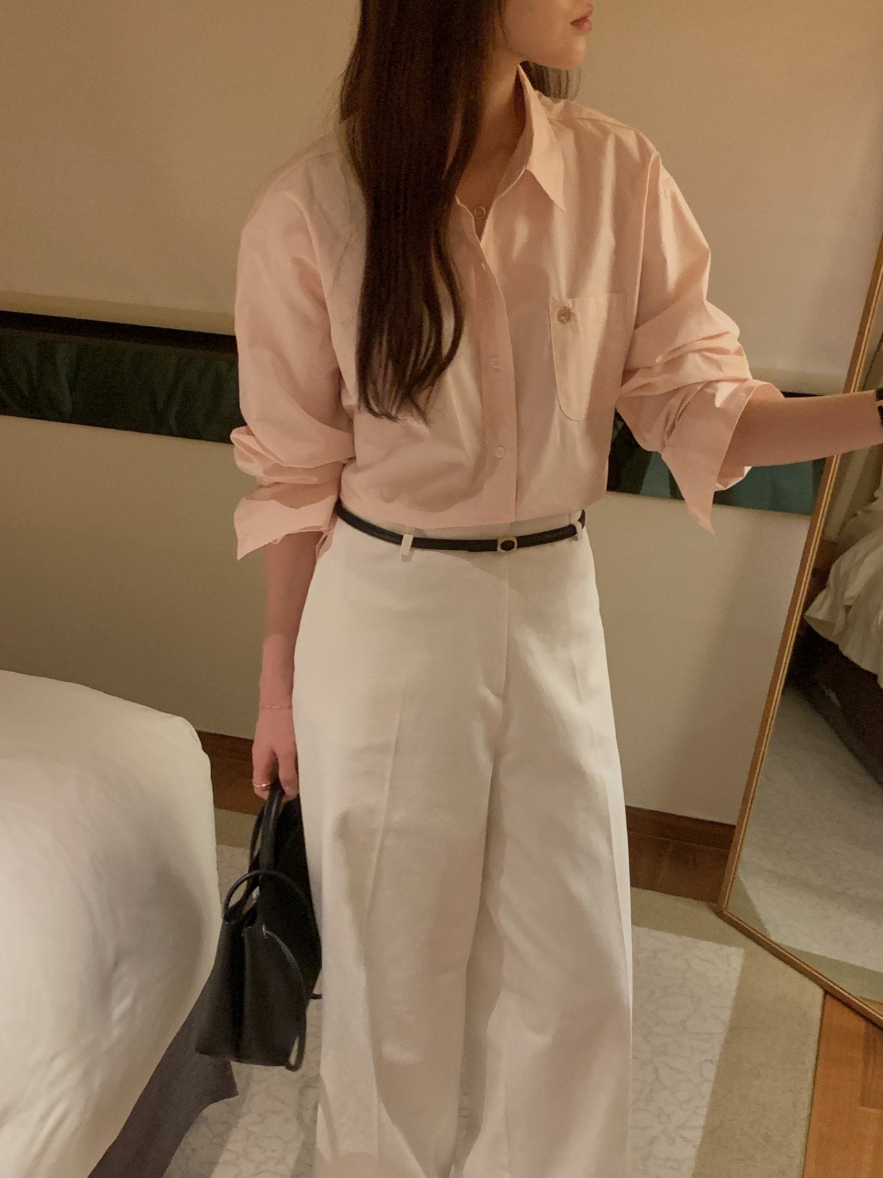 [Best Seller] Essential Cotton Button Down Shirt * Local Delivery: 1–2 Business Days (pink) *