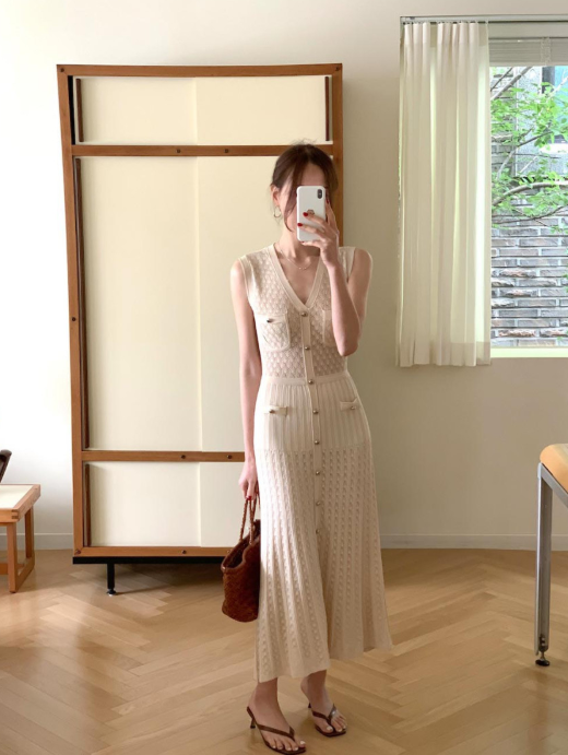 Hexagon Sheer Maxi Dress