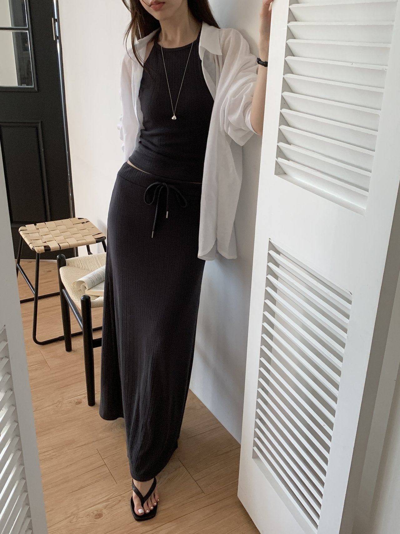 Halter-Neck & Long Skirt Set