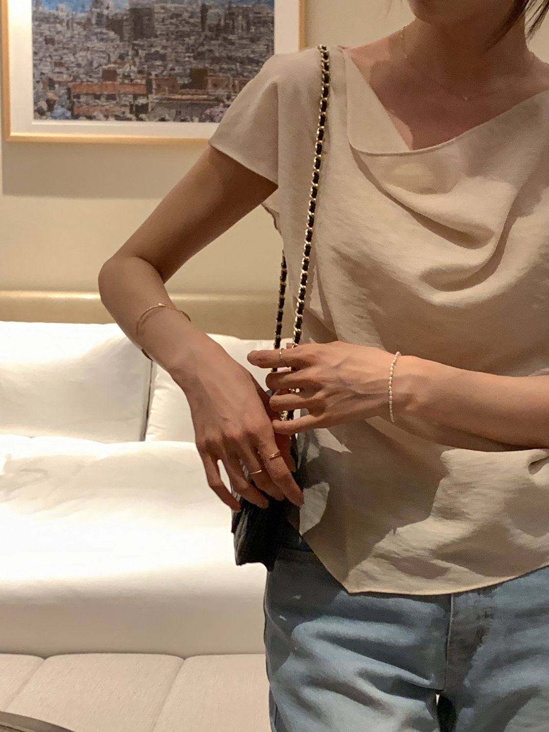 Drape Slim Blouse