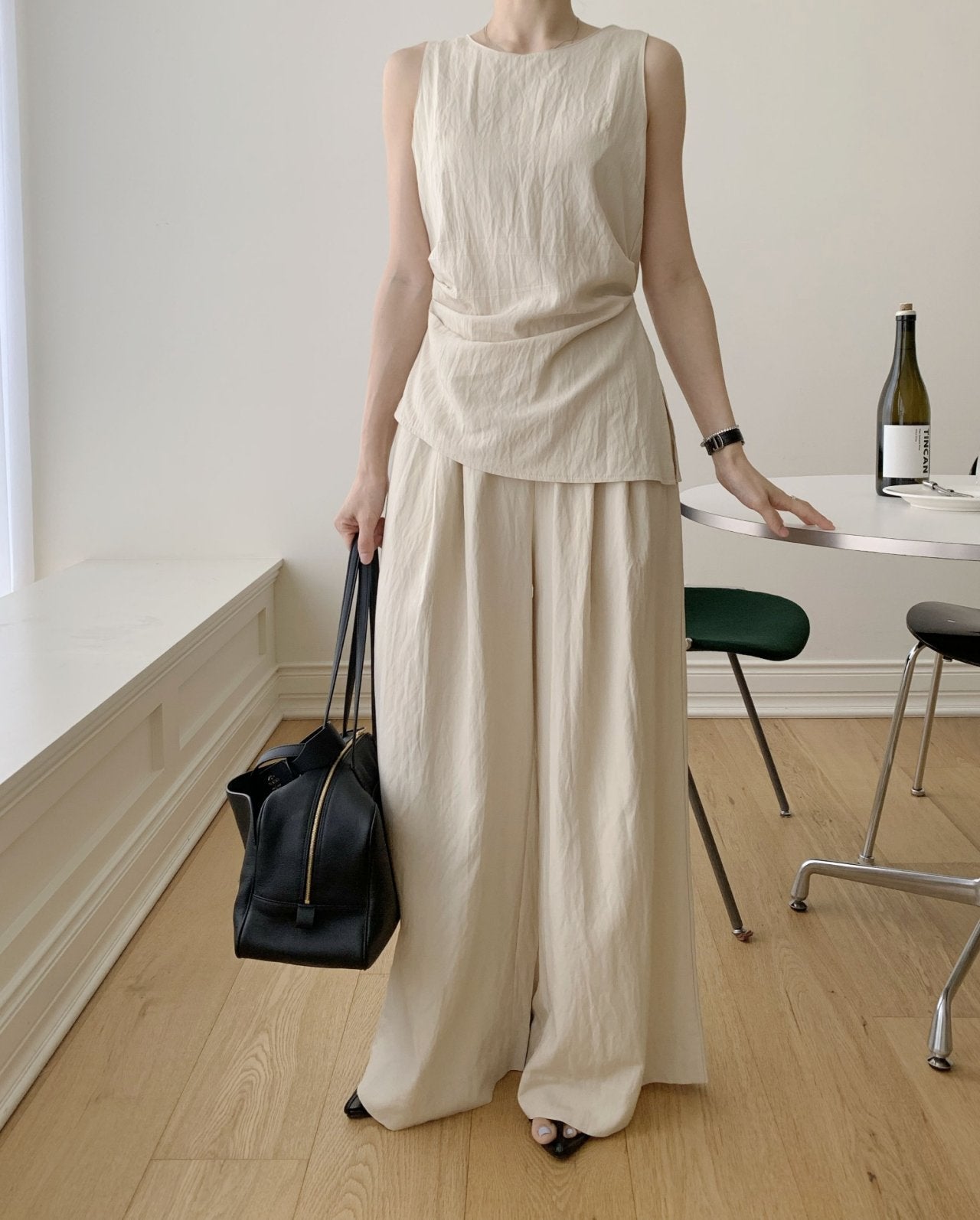 BreezeShirring Summer Top & Pants Set