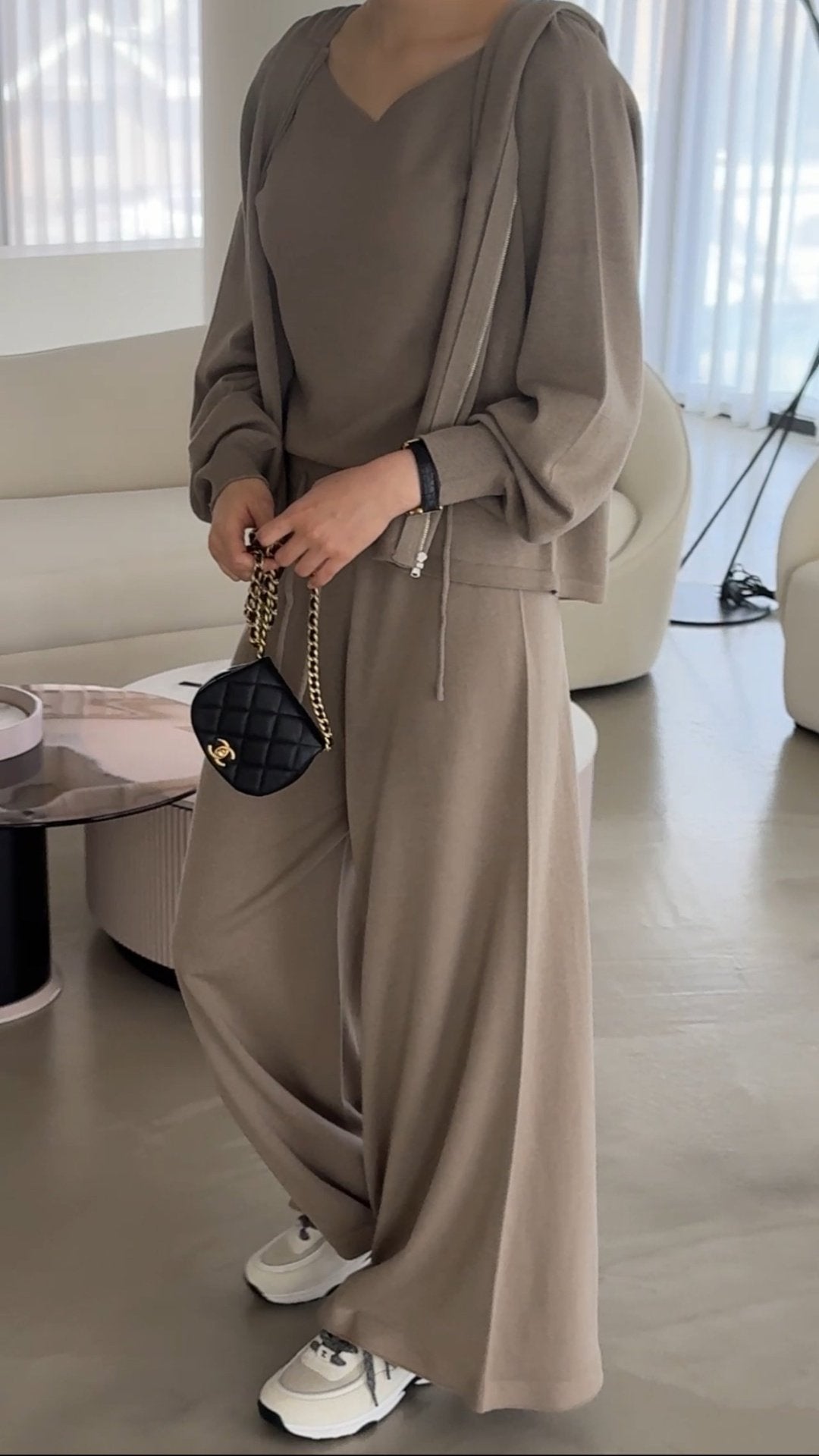 Premium Wool-Cotton Artisan Set-up - Mocha Mousse