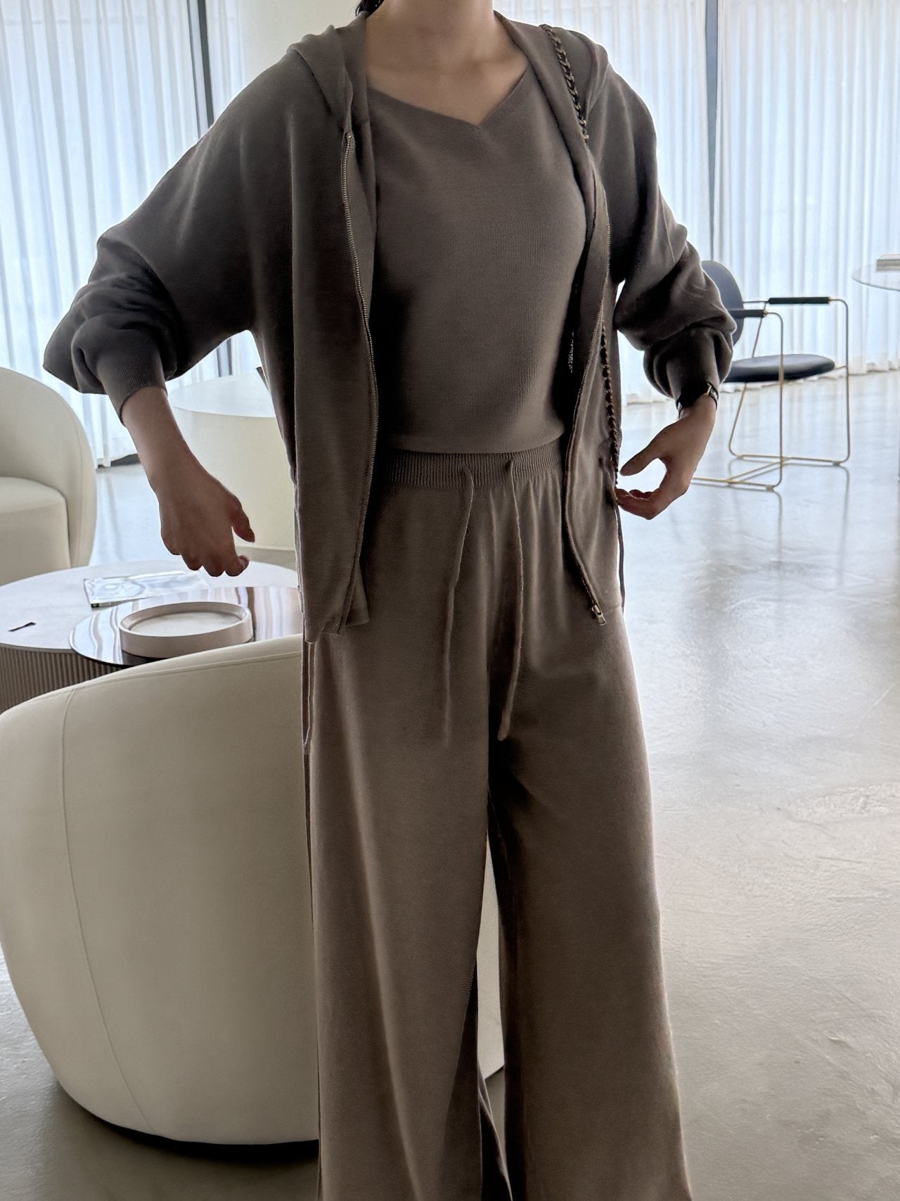 Premium Wool-Cotton Artisan Set-up - Mocha Mousse