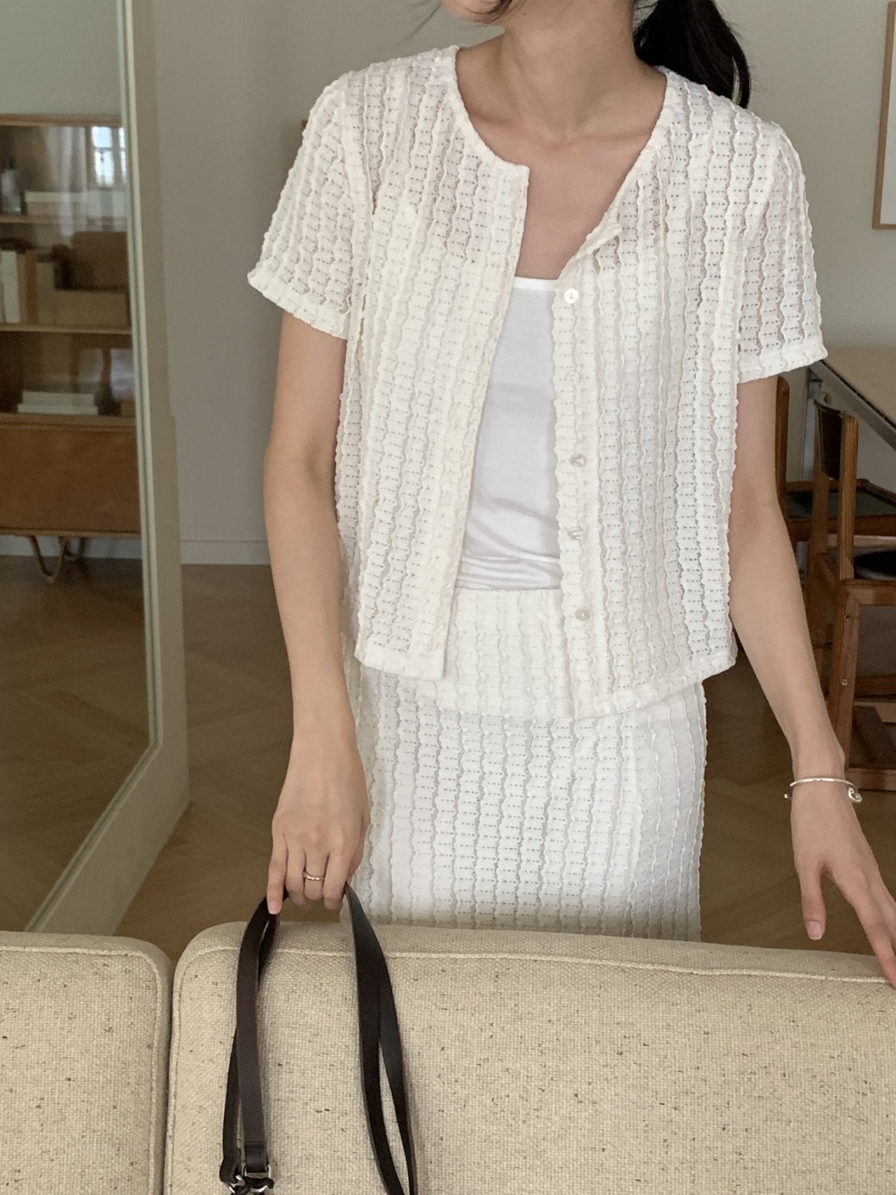 Wave Mermaid Cardigan & Skirt Set