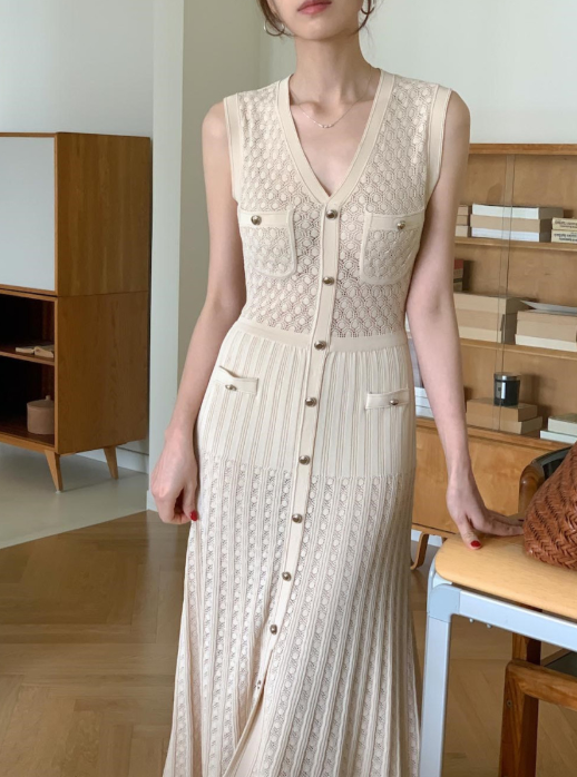 Hexagon Sheer Maxi Dress
