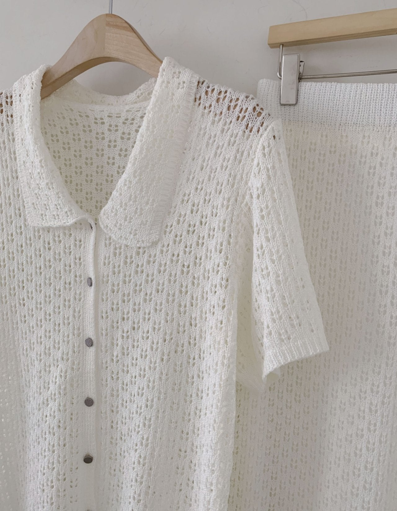 LuxeCrochet Knit Cardigan & Skirt Set