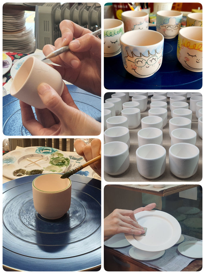 [Handmade Korean Ceramics] Crumpled Silhouette Ice Cup
