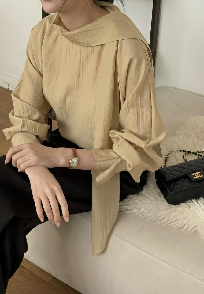 Scarf Tie Ribbon Blouse