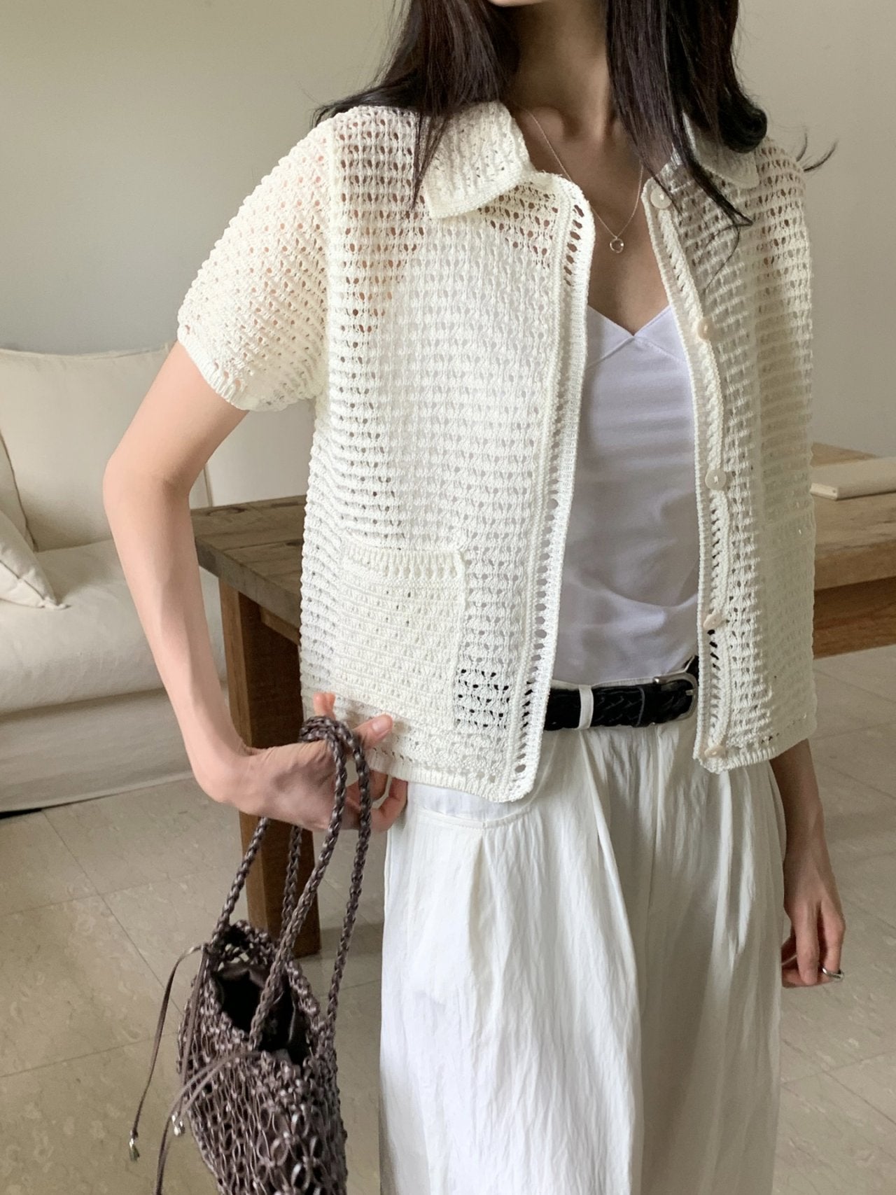 Lovely Knit Collar Cardigan