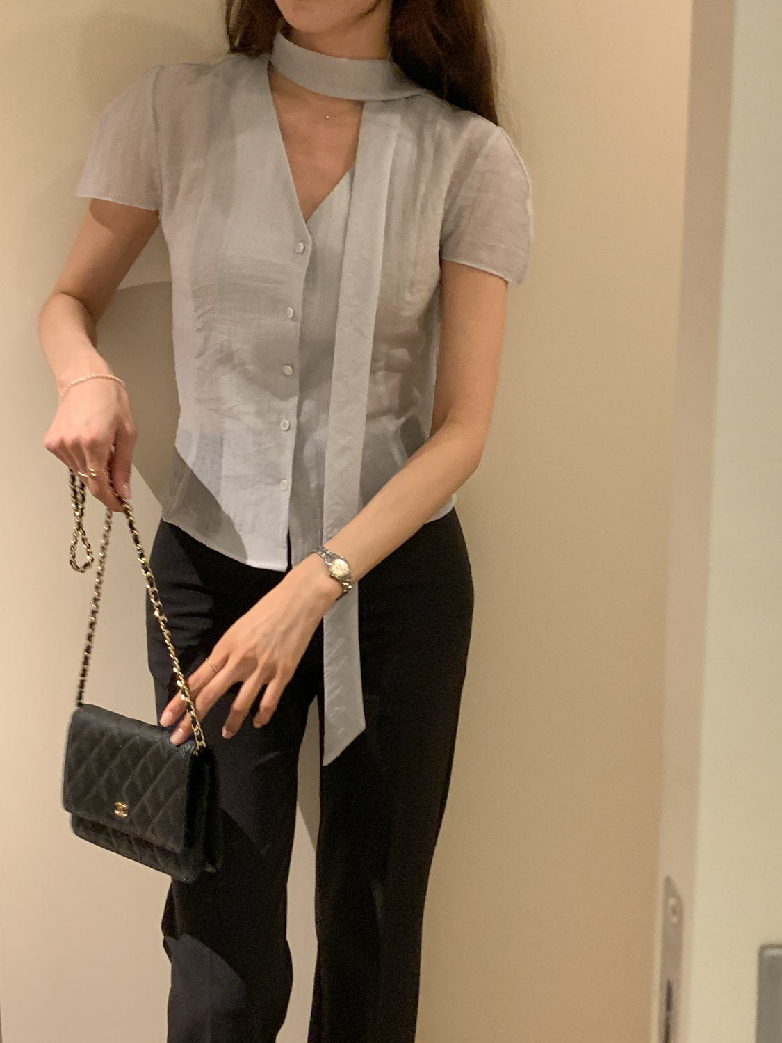 Two-Way Tie Balloon Blouse