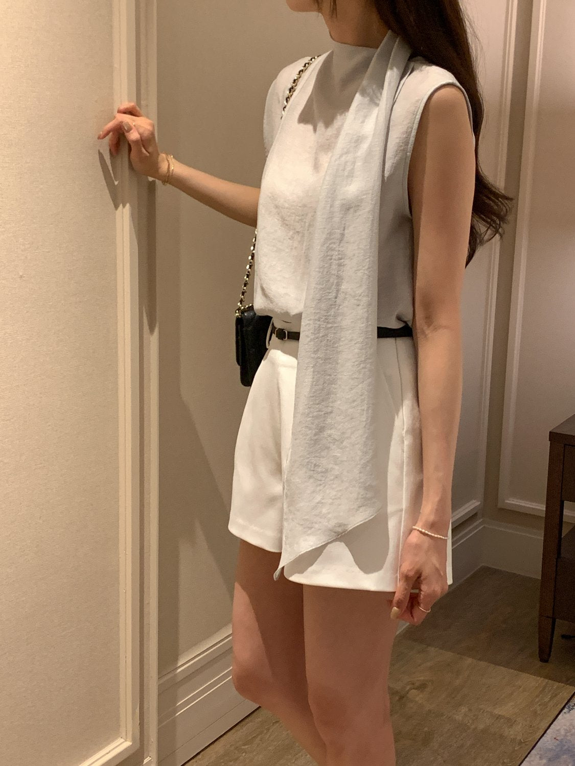 [Best Seller] Scarf Detail Sleeveless Blouse