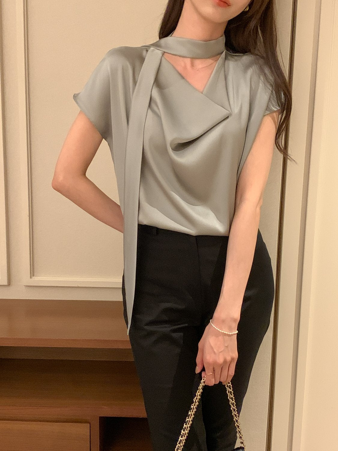 Tie Draping Blouse