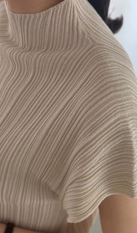 Linos WholeGarment Mock Neck Pleated Top