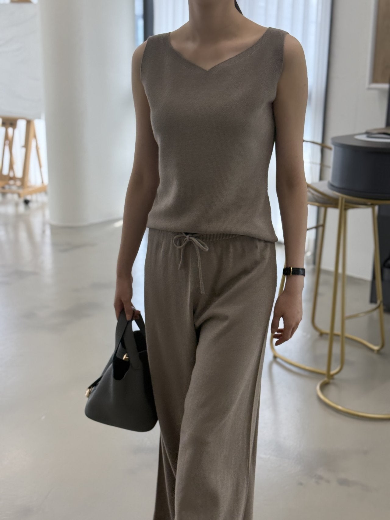 Premium Wool-Cotton Artisan Set-up - Mocha Mousse