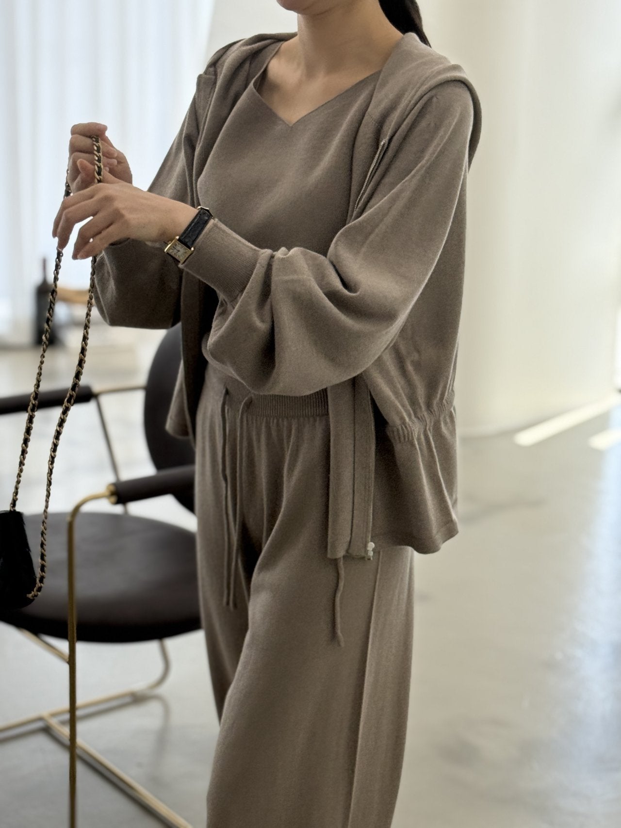 Premium Wool-Cotton Artisan Set-up - Mocha Mousse