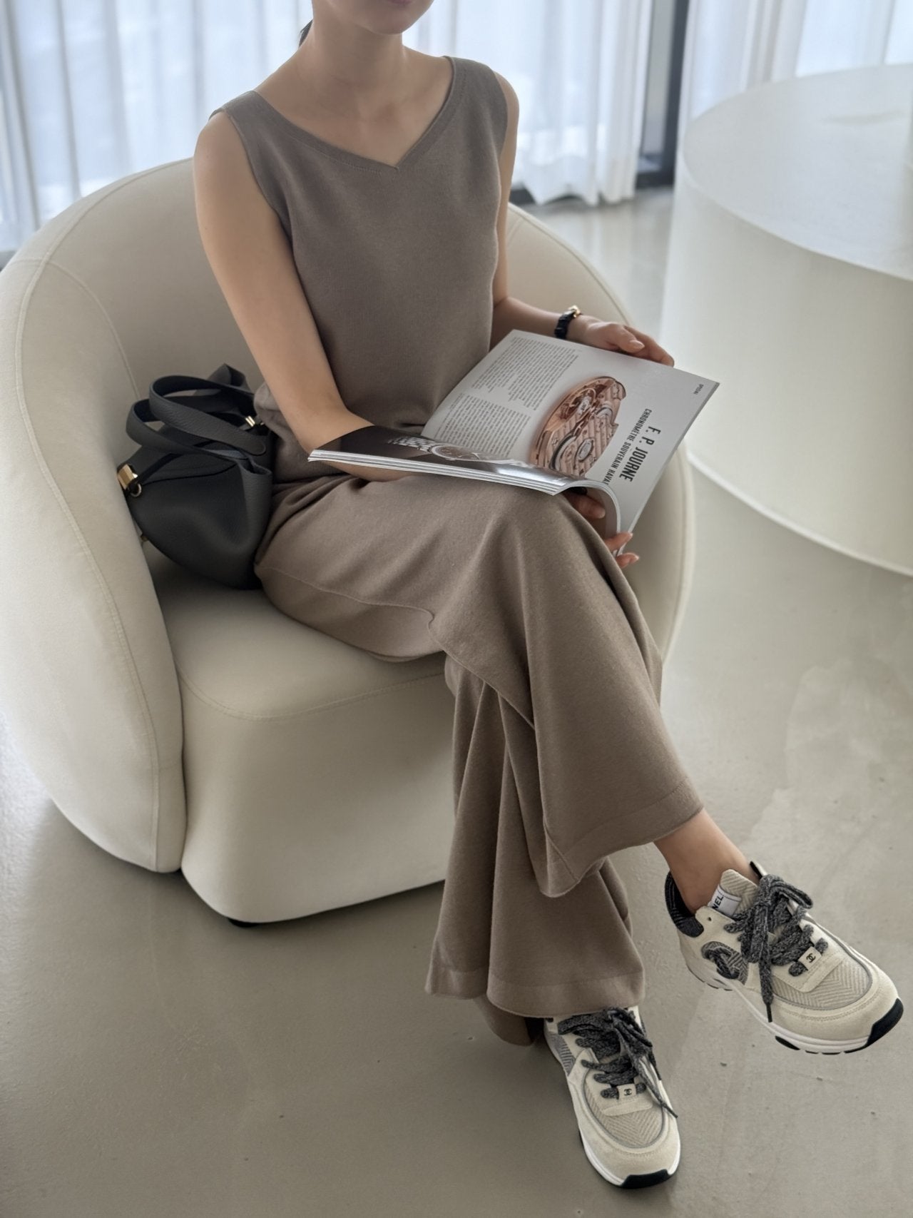 Premium Wool-Cotton Artisan Set-up - Mocha Mousse