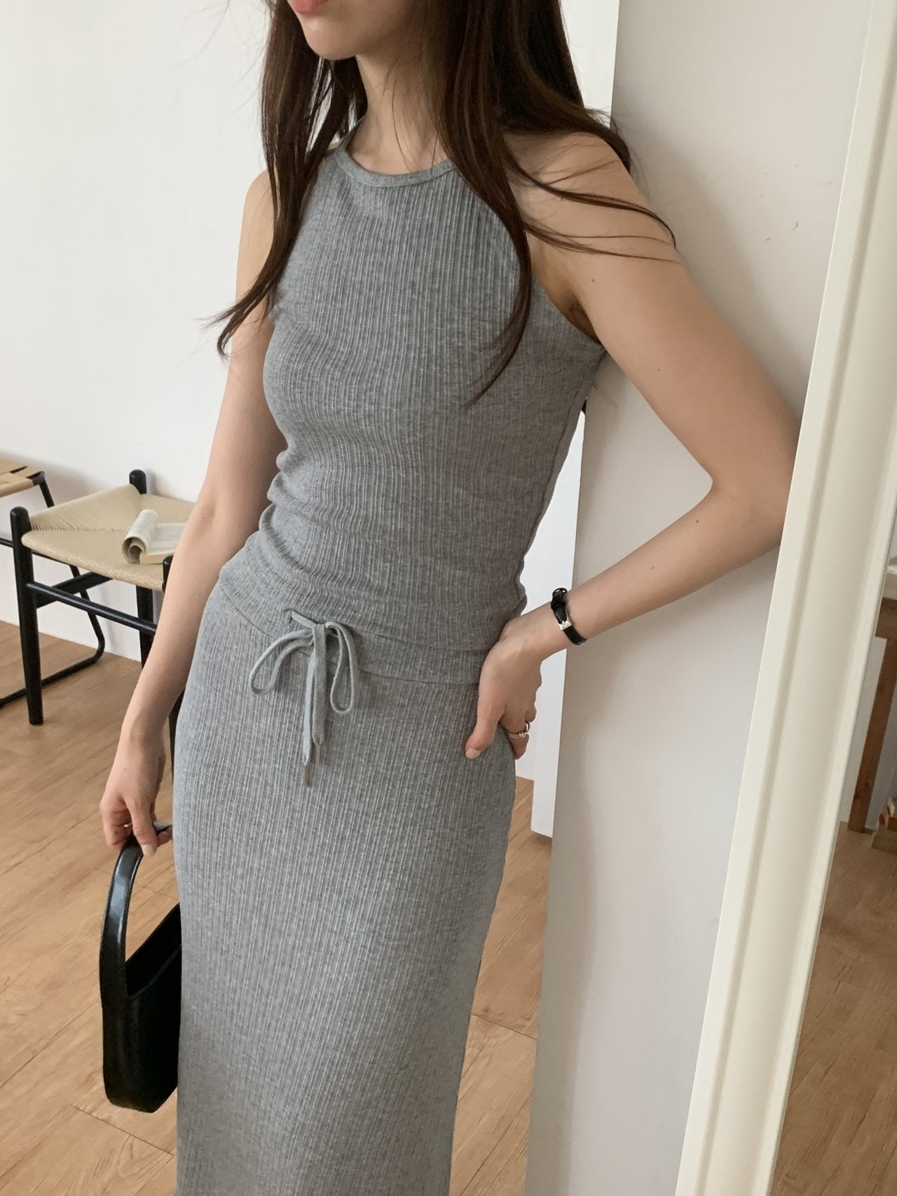 Halter-Neck & Long Skirt Set