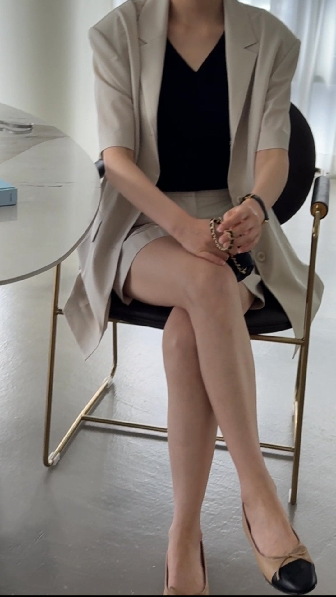 Summer Wool Tailored Suit Set - Light Beige