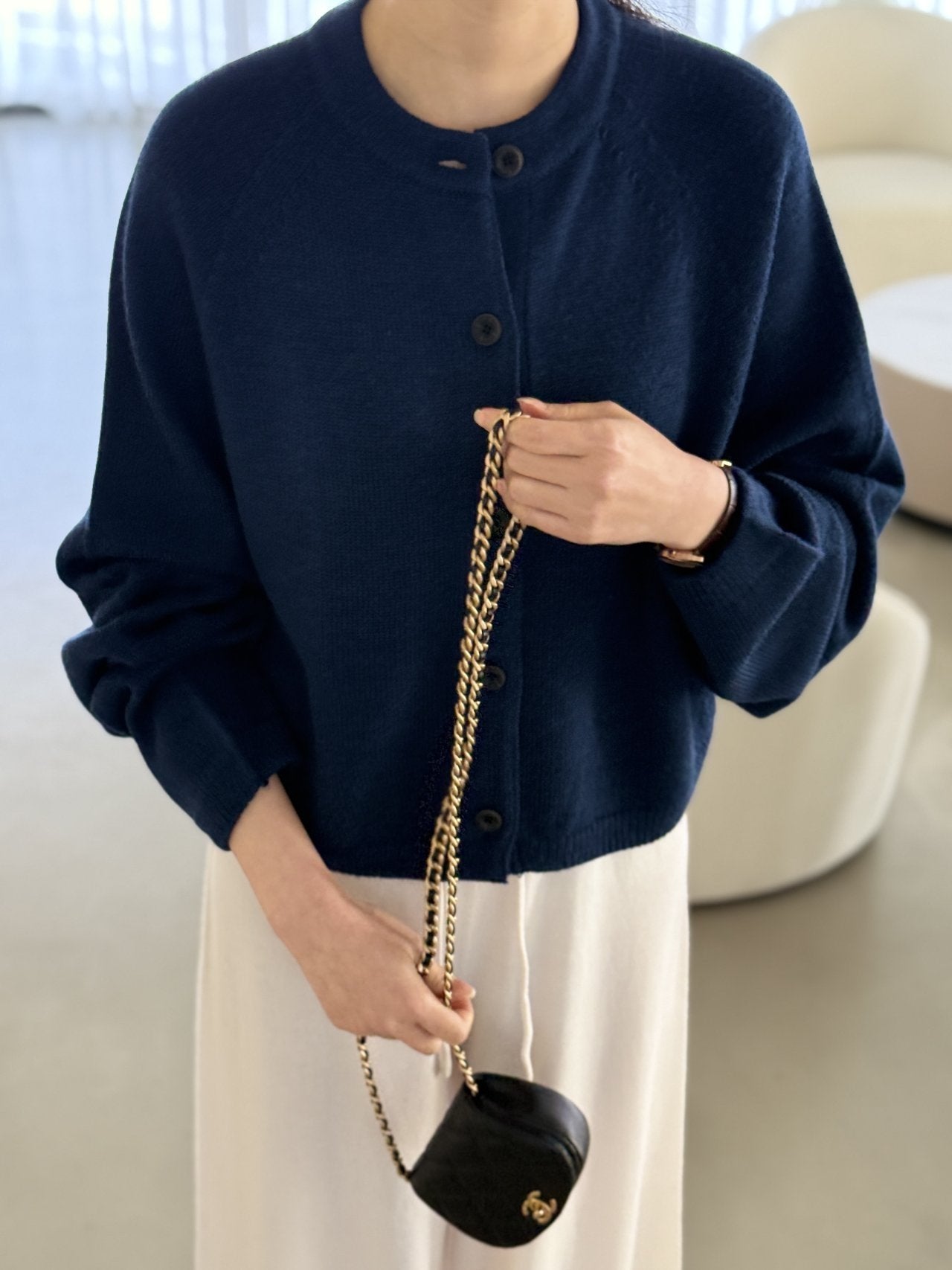 Seamless Relaxed Dolman Cardigan - Blue