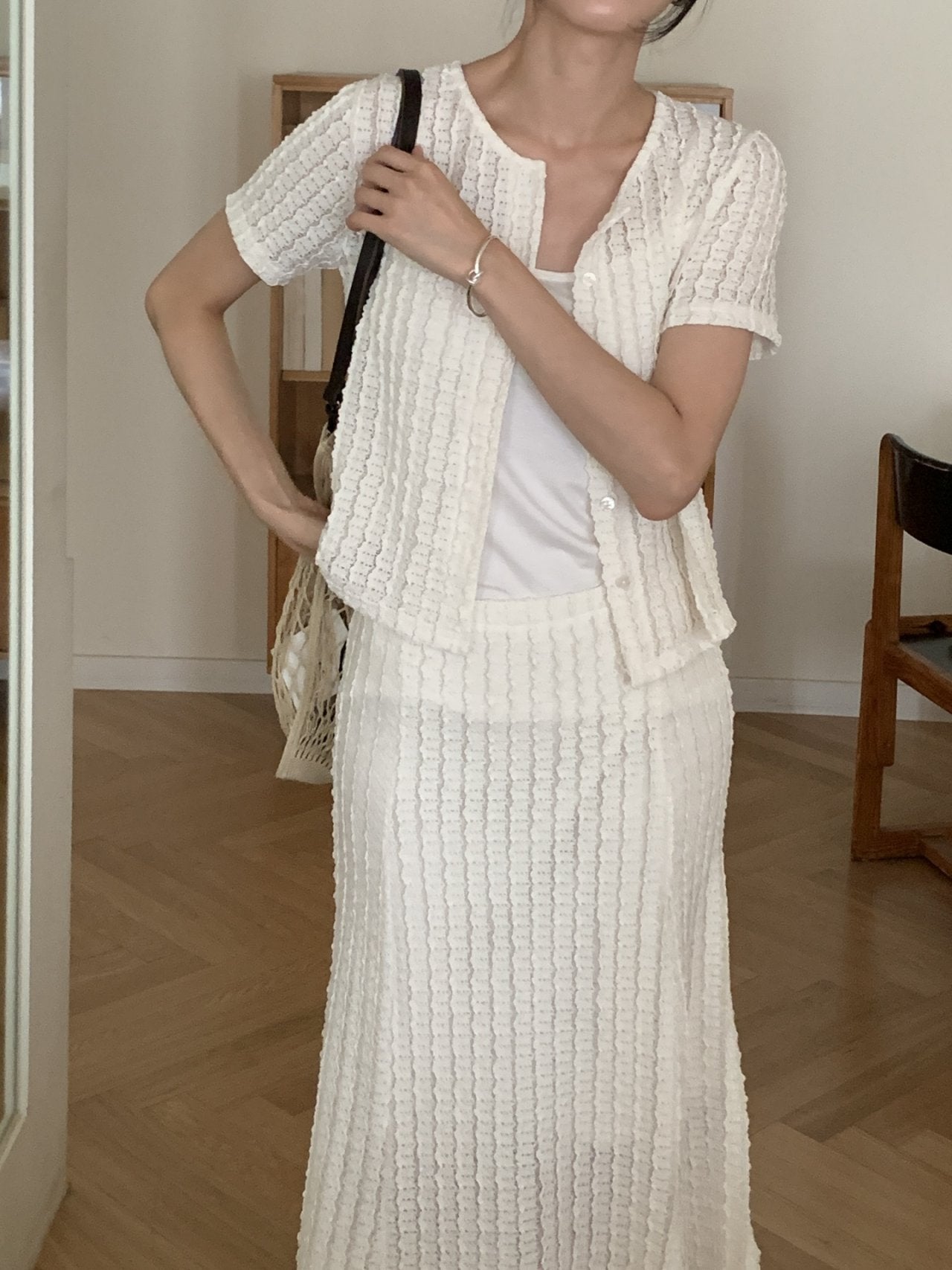 Wave Mermaid Cardigan & Skirt Set