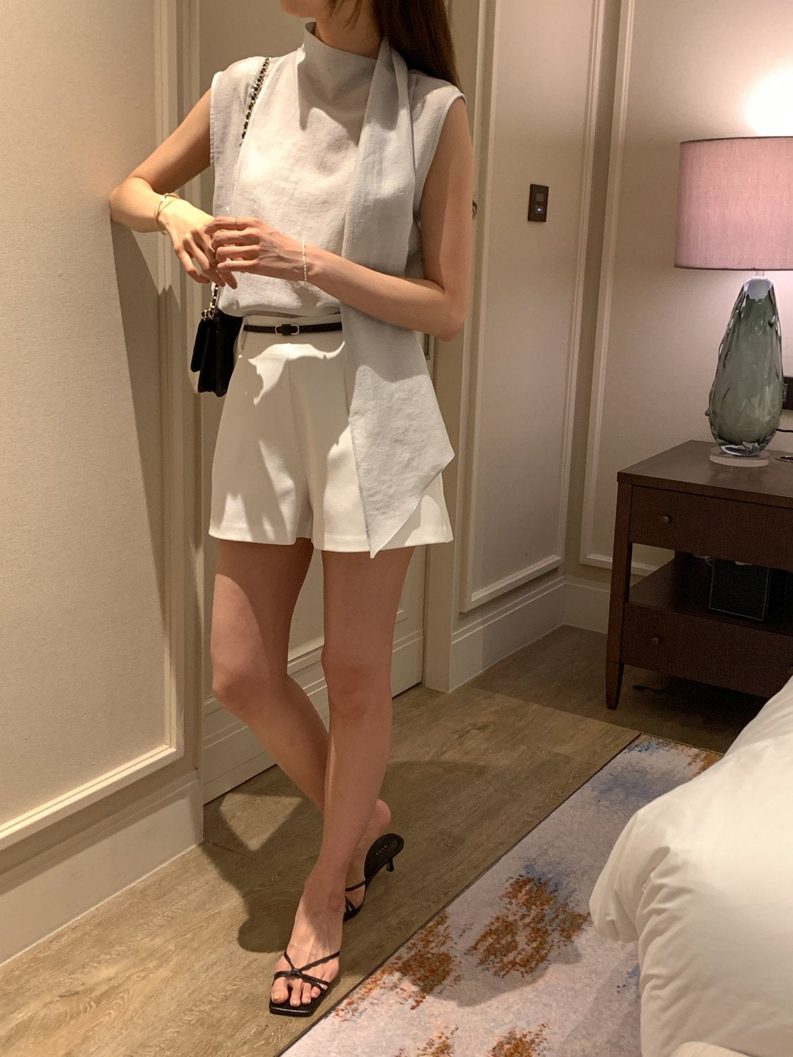 [Best Seller] Scarf Detail Sleeveless Blouse