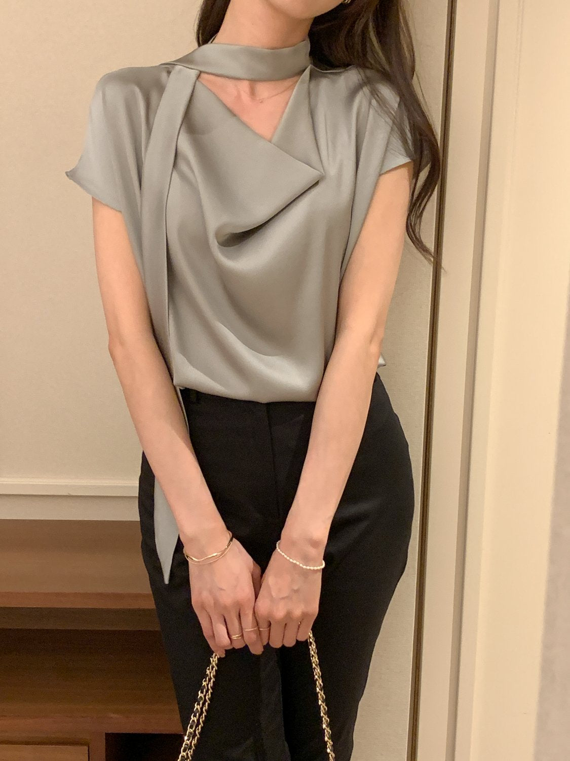 Tie Draping Blouse