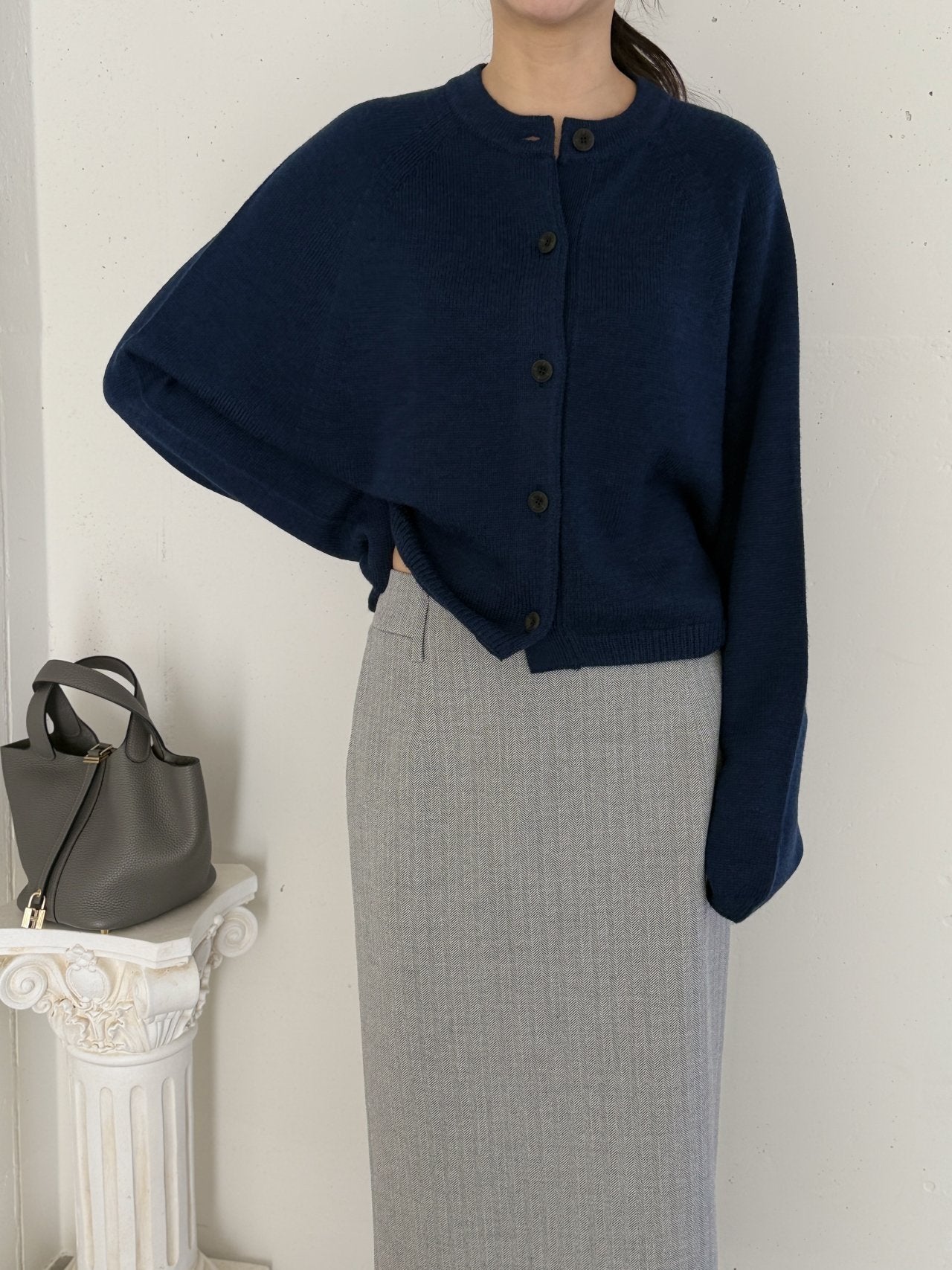 Seamless Relaxed Dolman Cardigan - Blue