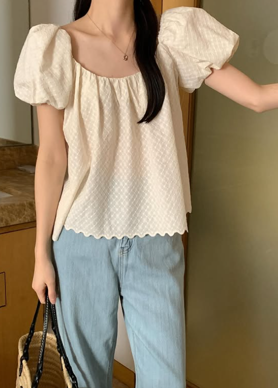 Two-Way Puff-Sleeve Blouse