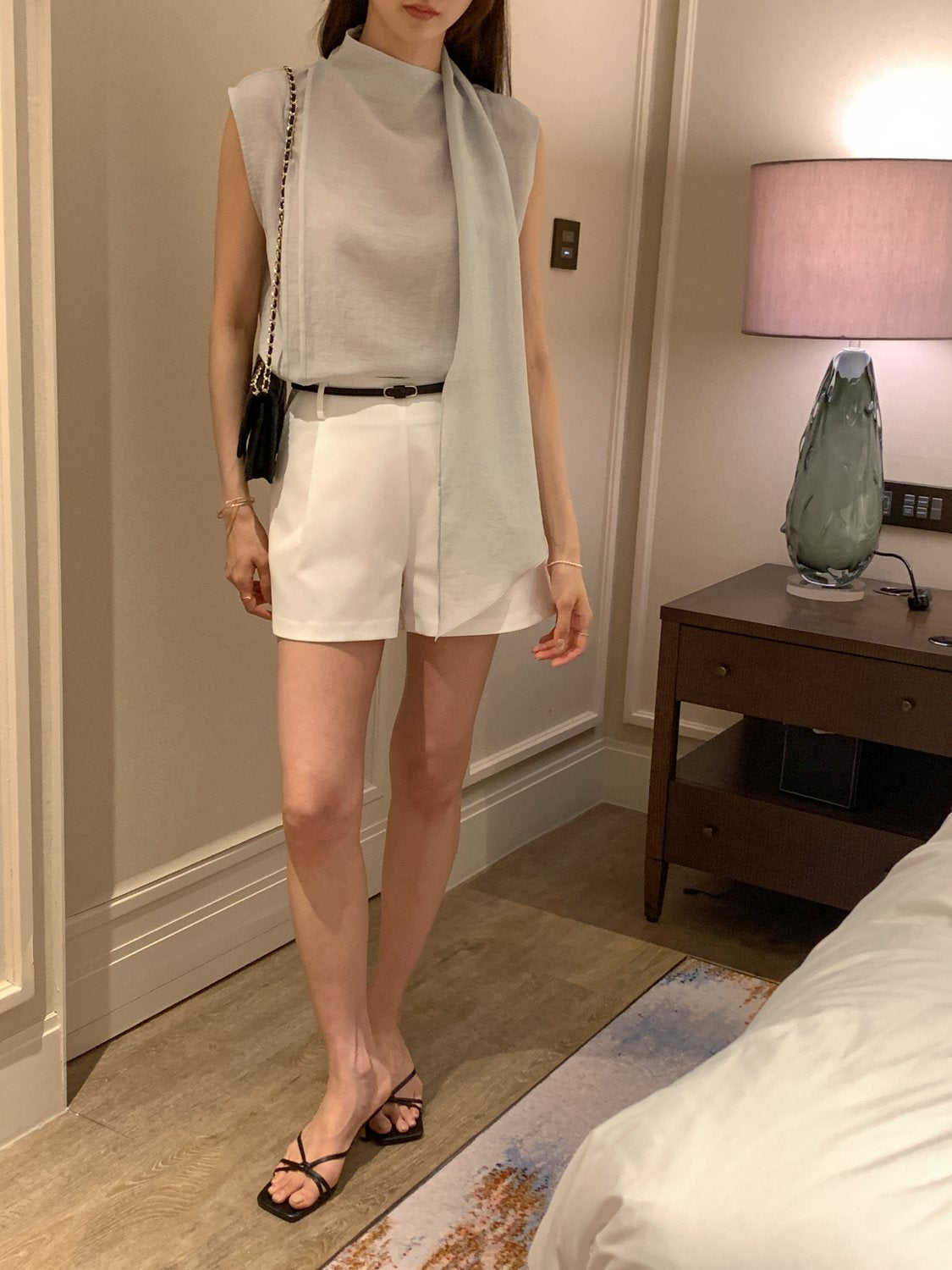 [Best Seller] Scarf Detail Sleeveless Blouse