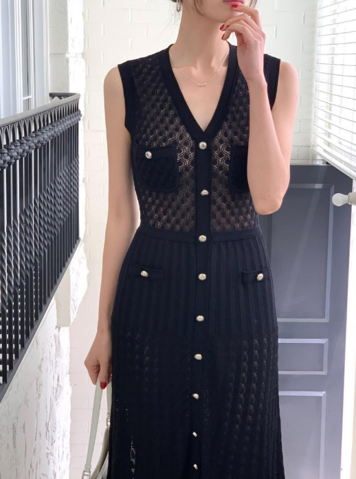 Hexagon Sheer Maxi Dress