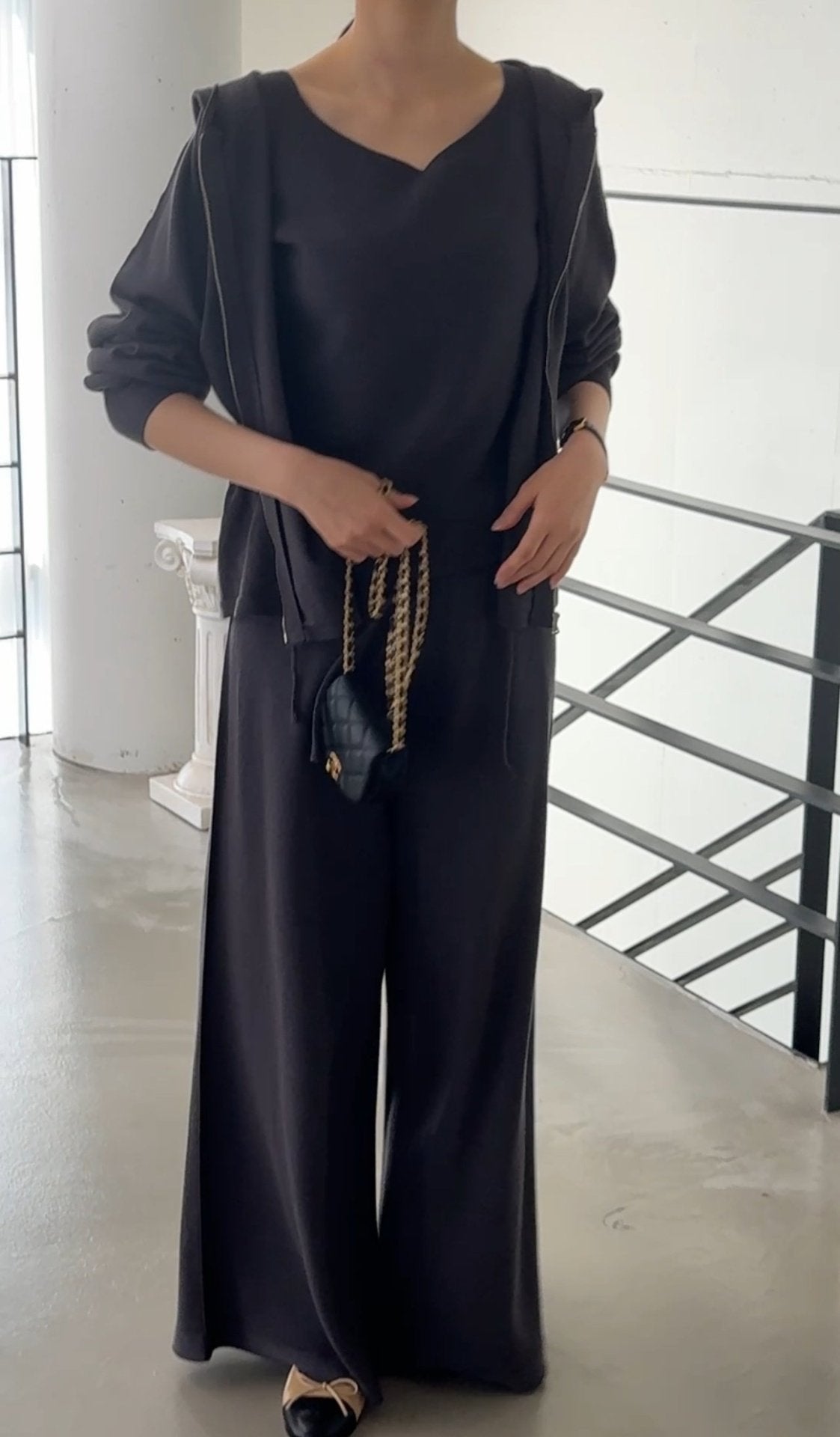 Premium Wool-Cotton Artisan Set-up - Deep Charcoal