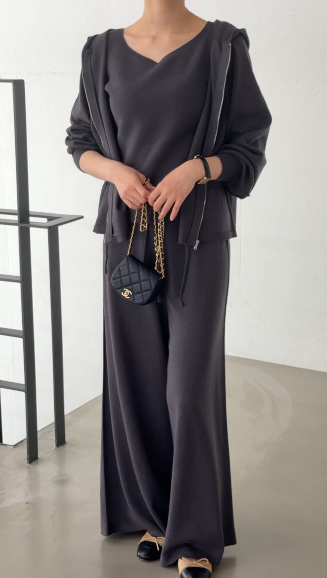 Premium Wool-Cotton Artisan Set-up - Deep Charcoal