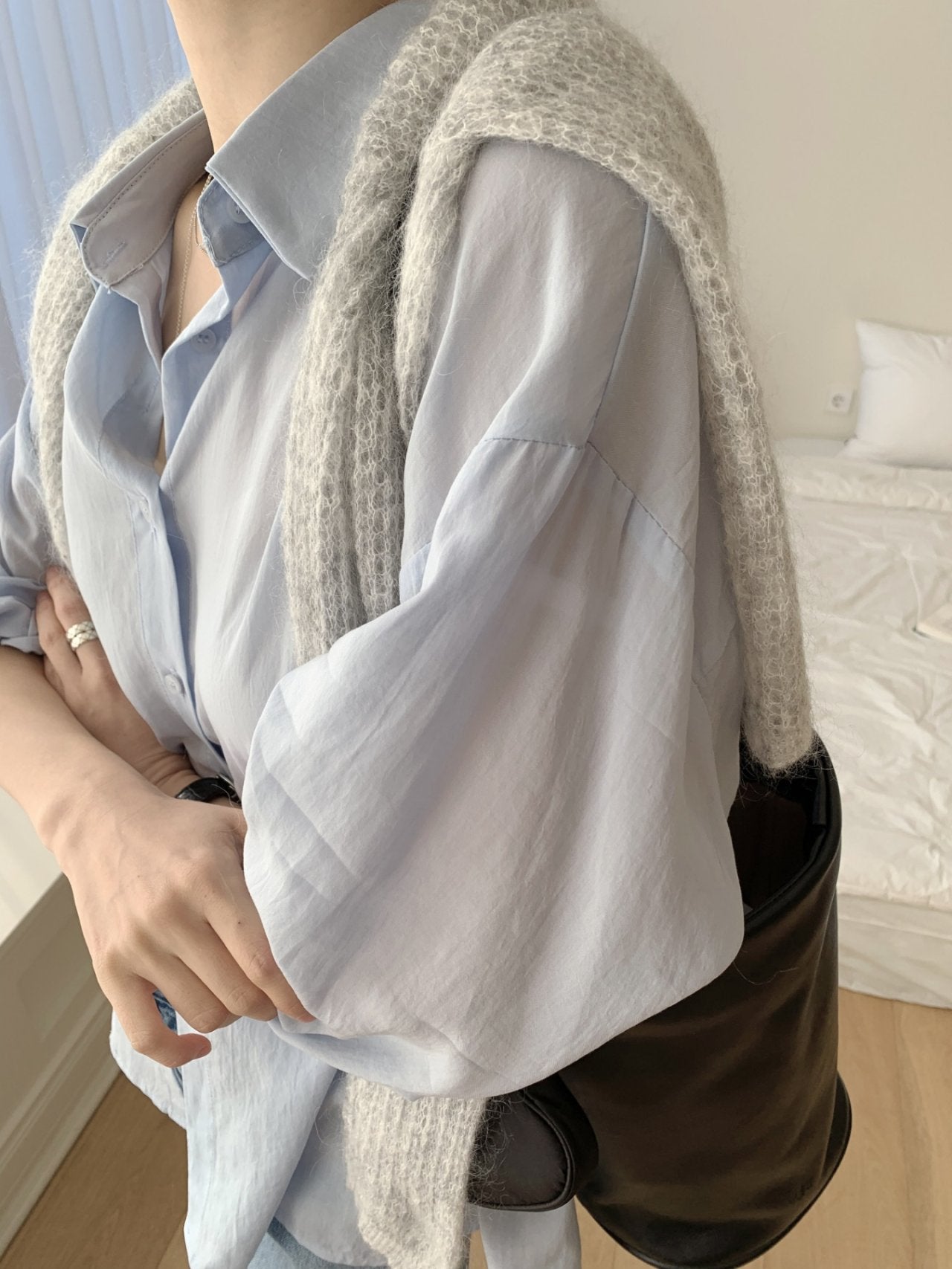 Cotton Candy Mohair Blend Knit Cardigan