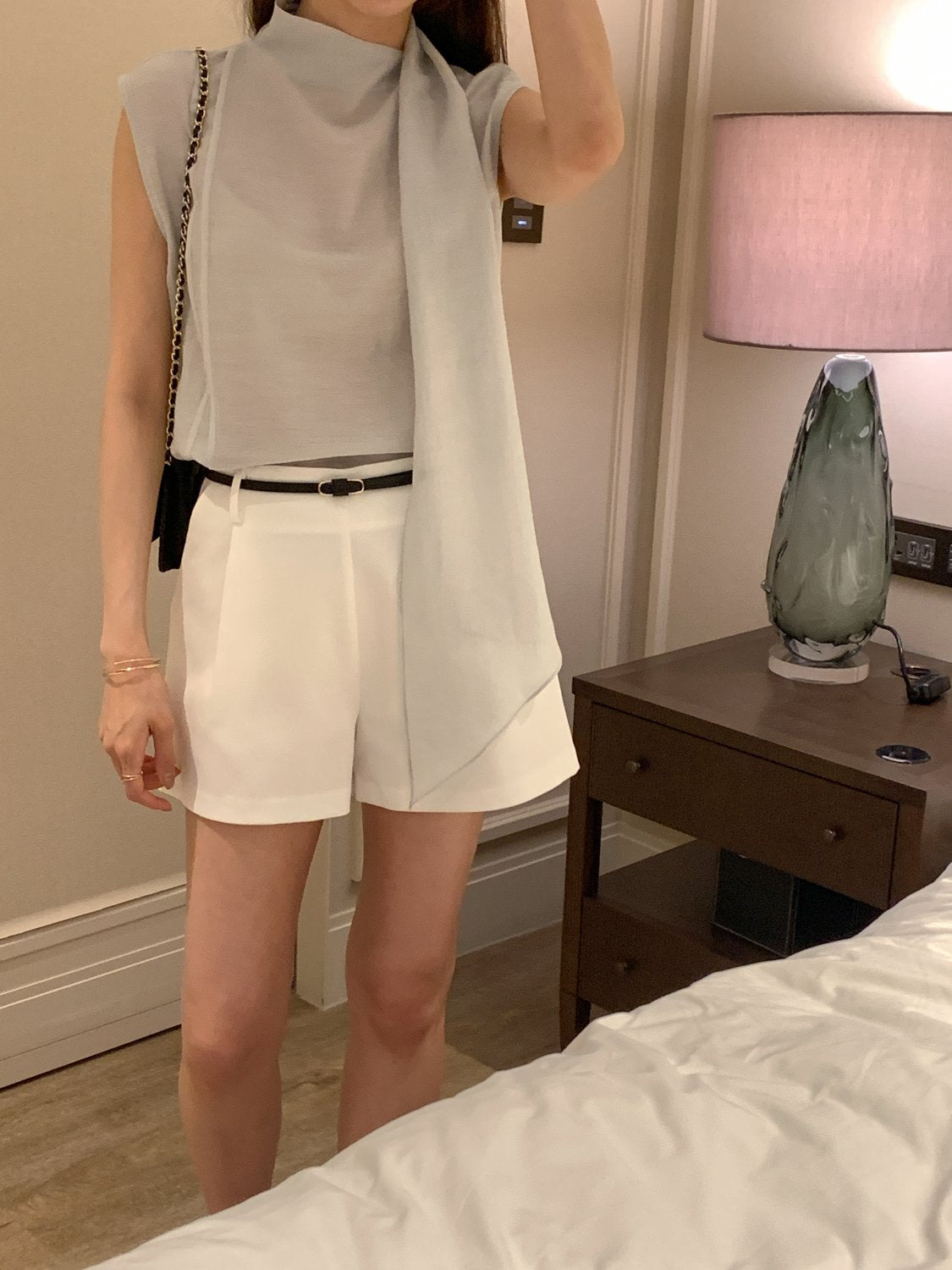 [Best Seller] Scarf Detail Sleeveless Blouse