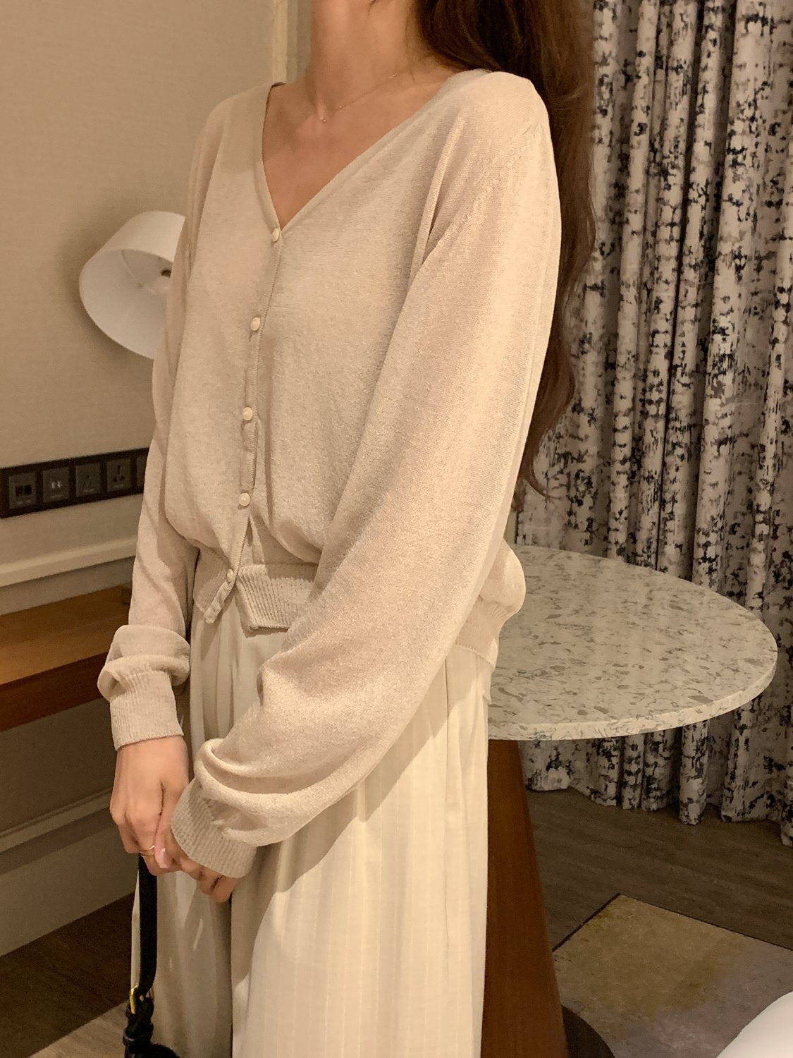 Raglan Linen-Blend Cardigan
