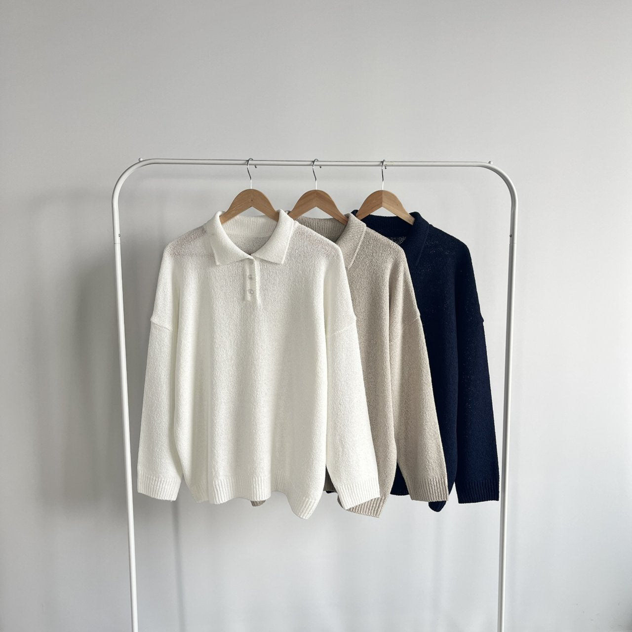 Bouclé Boxy Collar Knit
