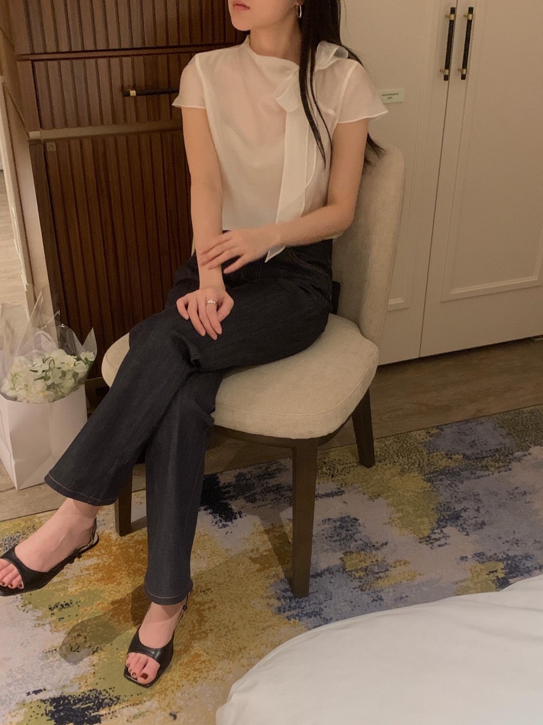 [Best Seller] Ribbon Mock-neck Blouse