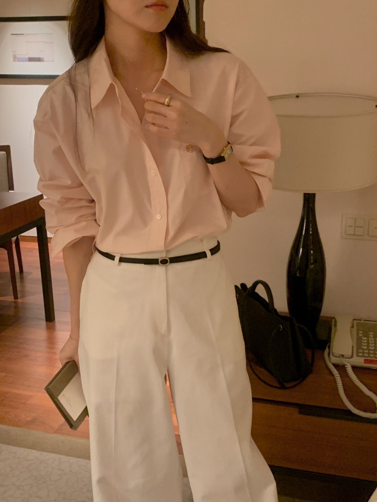 [Best Seller] Essential Cotton Button Down Shirt * Local Delivery: 1–2 Business Days (pink) *