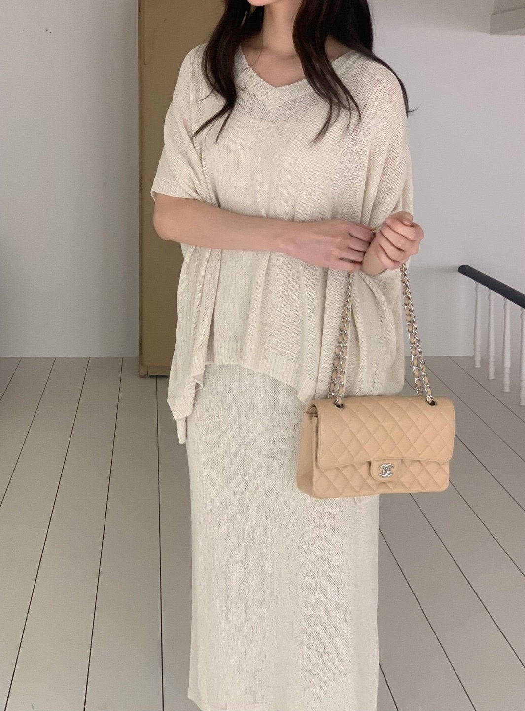 Luxe Marbouclé Linen Blend Two-Piece Set