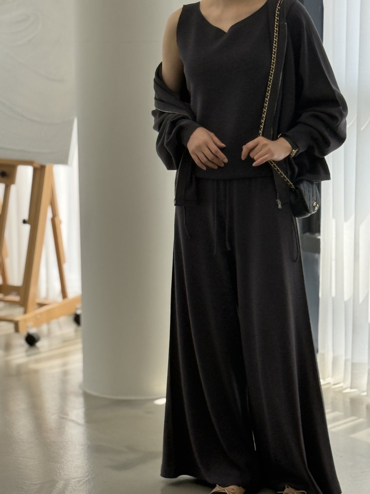 Premium Wool-Cotton Artisan Set-up - Deep Charcoal