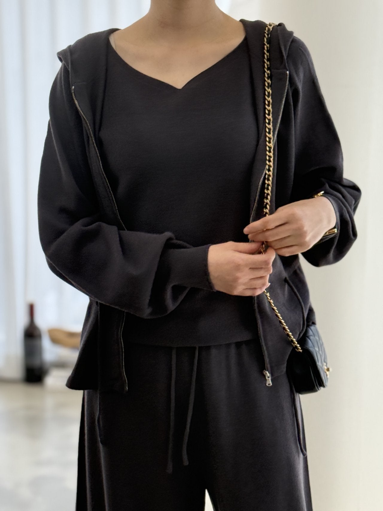 Premium Wool-Cotton Artisan Set-up - Deep Charcoal