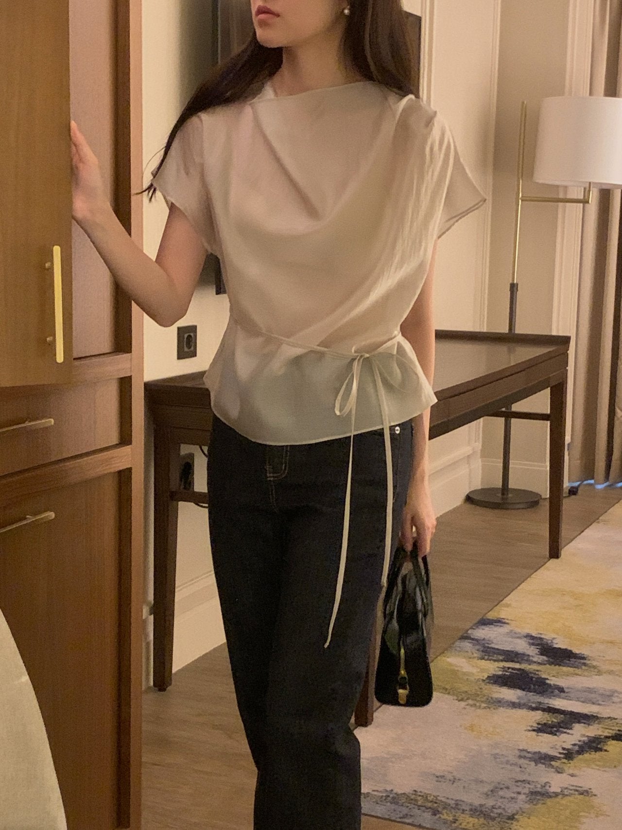 [Best Seller] Petal Sleeve Tencel Blouse