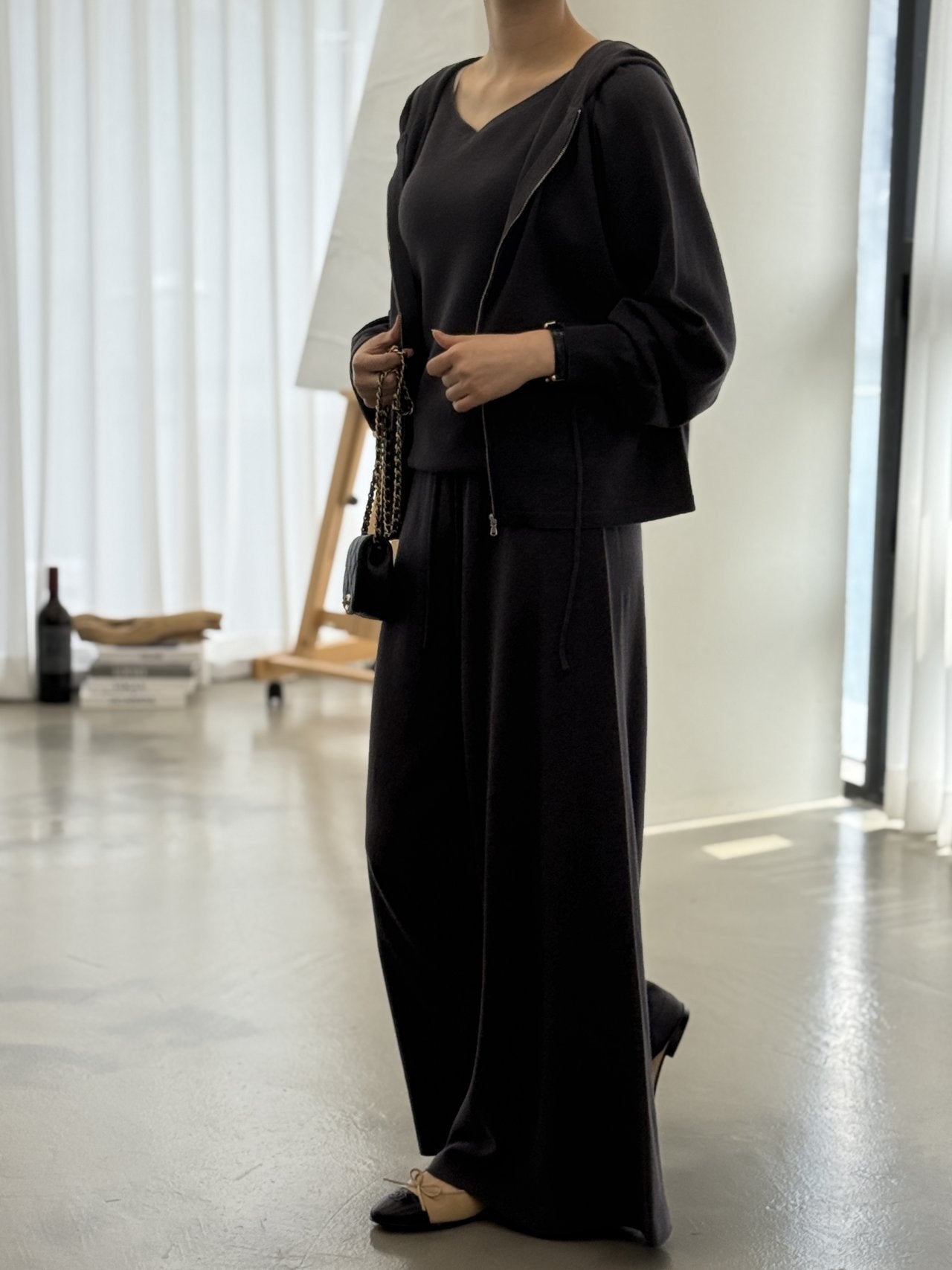 Premium Wool-Cotton Artisan Set-up - Deep Charcoal